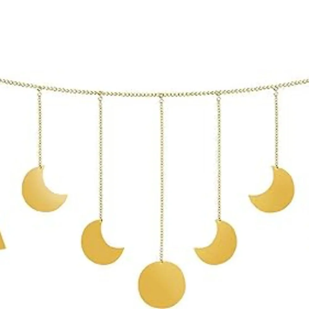 2 PC Boho Style Decor Macrame Moon Wall Hangings Moon Tray SET NEW